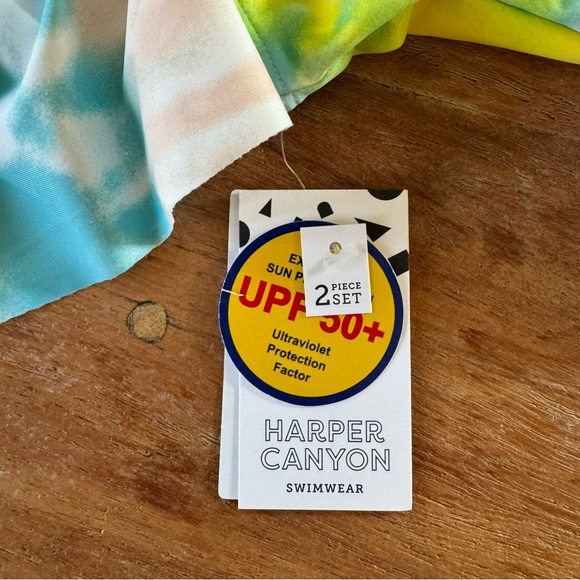 Swim Suit Girls 6 New With Tag Two Piece Tie Dye SPF 50 - Picture 5 of 7